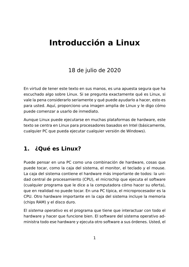 Imágen de pdf Introducción a Linux